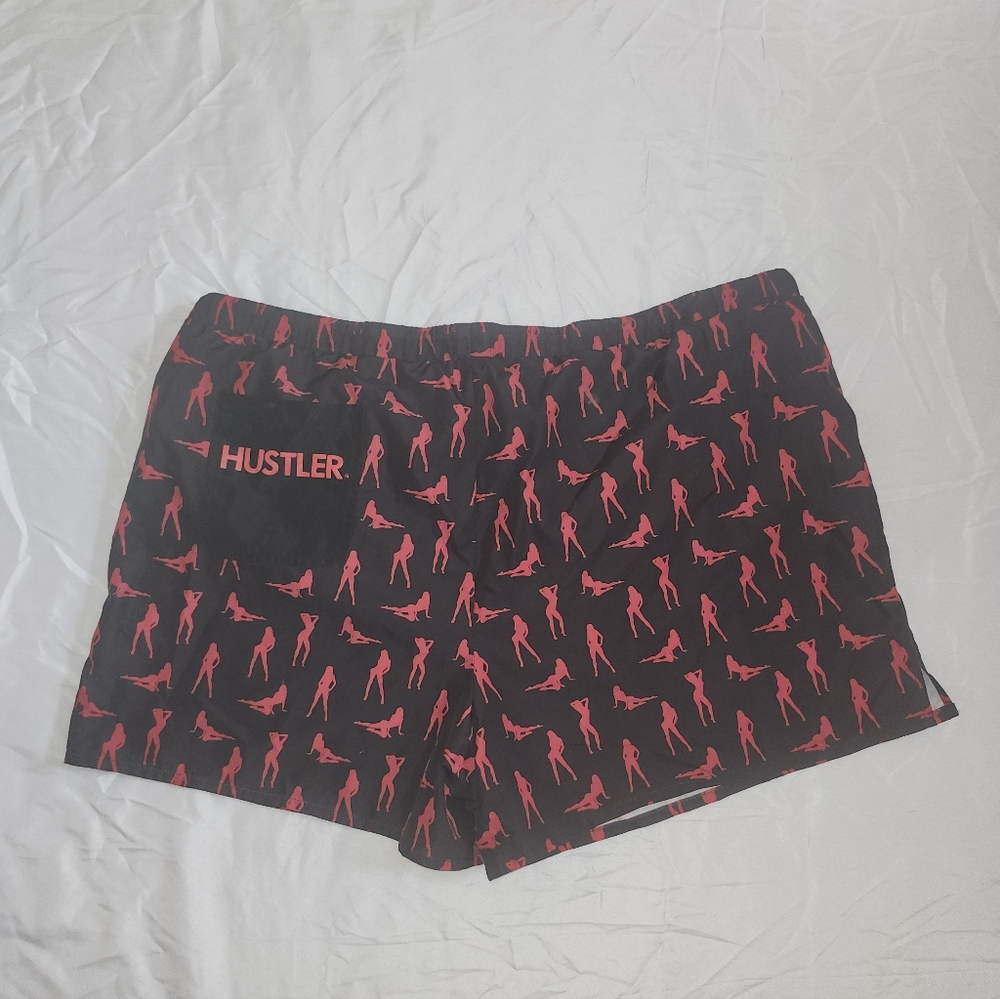 Hustler Hollywood Black and Red Swim Trunks